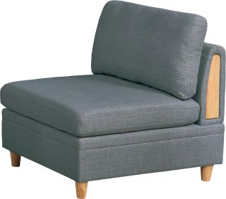 Living Room Furniture Armless Chair Steel Color Dorris Fabric 1pc Cushion Armless Chair Wooden Deco Living Room Furniture Armless Chair Steel Color Dorris Fabric 1pc Cushion Armless Chair Wooden Deco