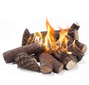 9 Pcs Fake Gas Fireplace Logs ; Ceramic Wood Fire Pit Logs Sets for Indoor or Outdoor Fireplace 9 Pcs Fake Gas Fireplace Logs ; Ceramic Wood Fire Pit Logs Sets for Indoor or Outdoor Fireplace